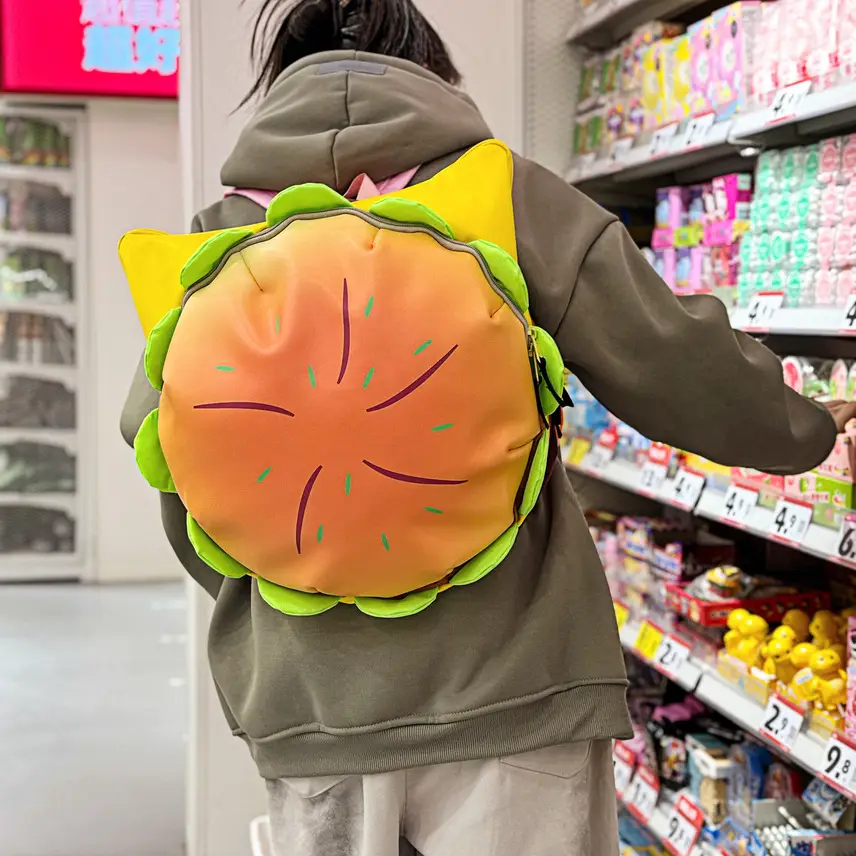 Ins New Popular Same Style Cartoon Cheese Cute Versatile Student School Bag Burger Large Capacity Multi-Layer Backpack — feature 41