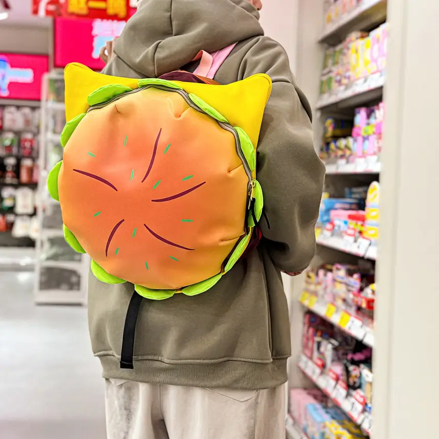 Ins New Popular Same Style Cartoon Cheese Cute Versatile Student School Bag Burger Large Capacity Multi-Layer Backpack — feature 42