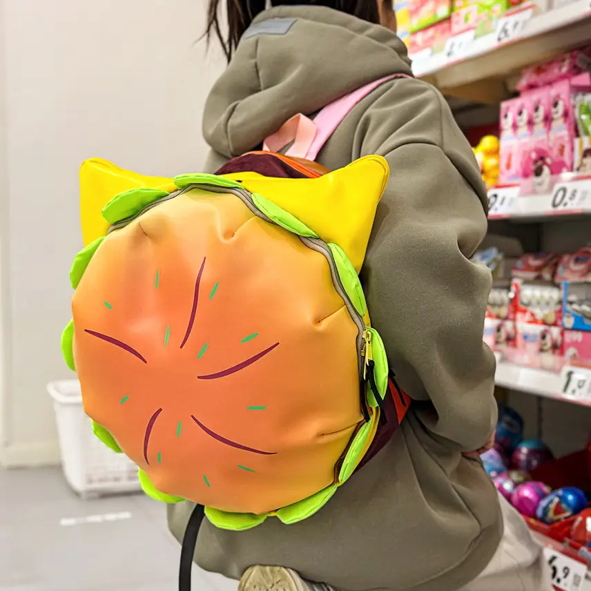 Ins New Popular Same Style Cartoon Cheese Cute Versatile Student School Bag Burger Large Capacity Multi-Layer Backpack — feature 43
