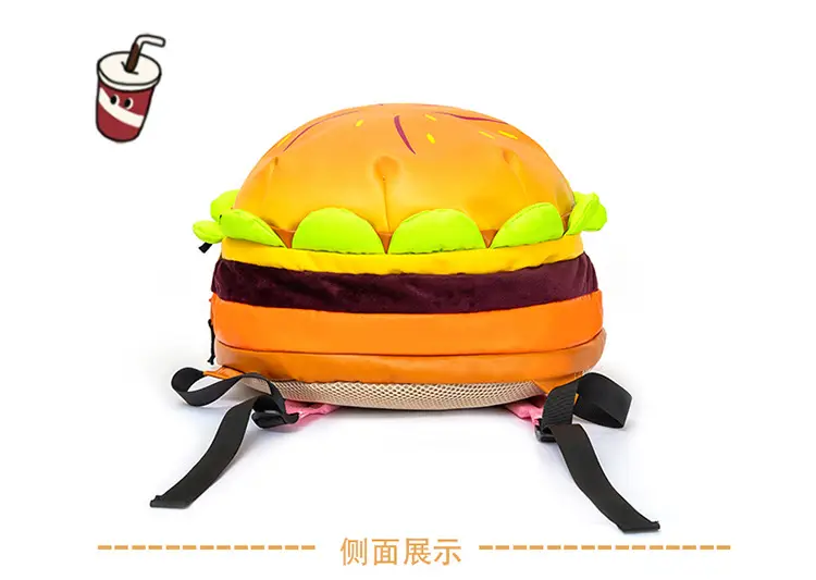 Ins New Popular Same Style Cartoon Cheese Cute Versatile Student School Bag Burger Large Capacity Multi-Layer Backpack — feature 8