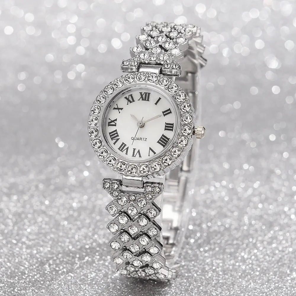 Women's Gold Diamond Watch with Roman Numeral — feature 3