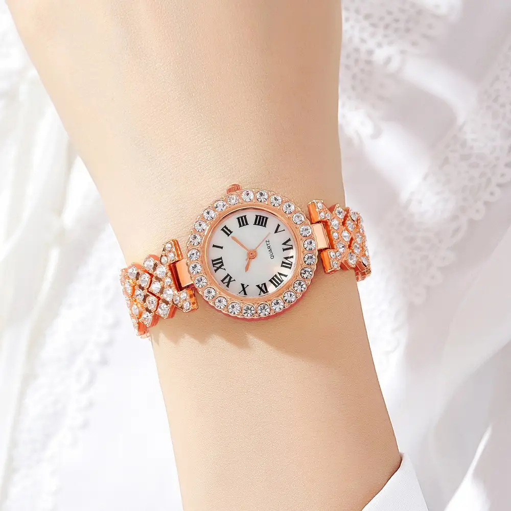 Women's Gold Diamond Watch with Roman Numeral — feature 4