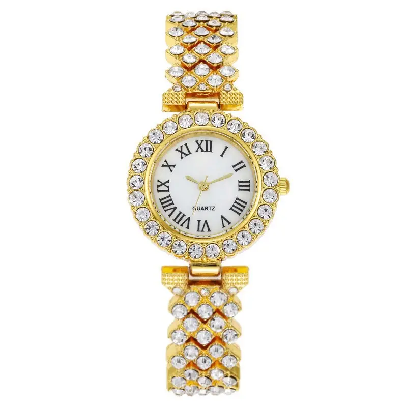 Women's Gold Diamond Watch with Roman Numeral — feature 5