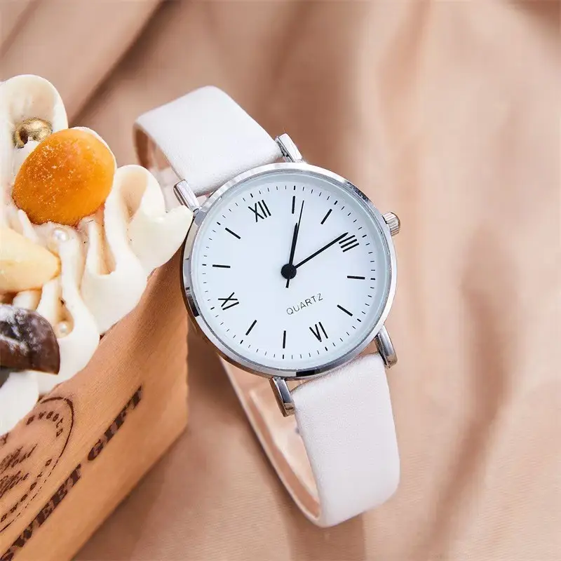White Quartz Student Watch for Men Women - Image 6
