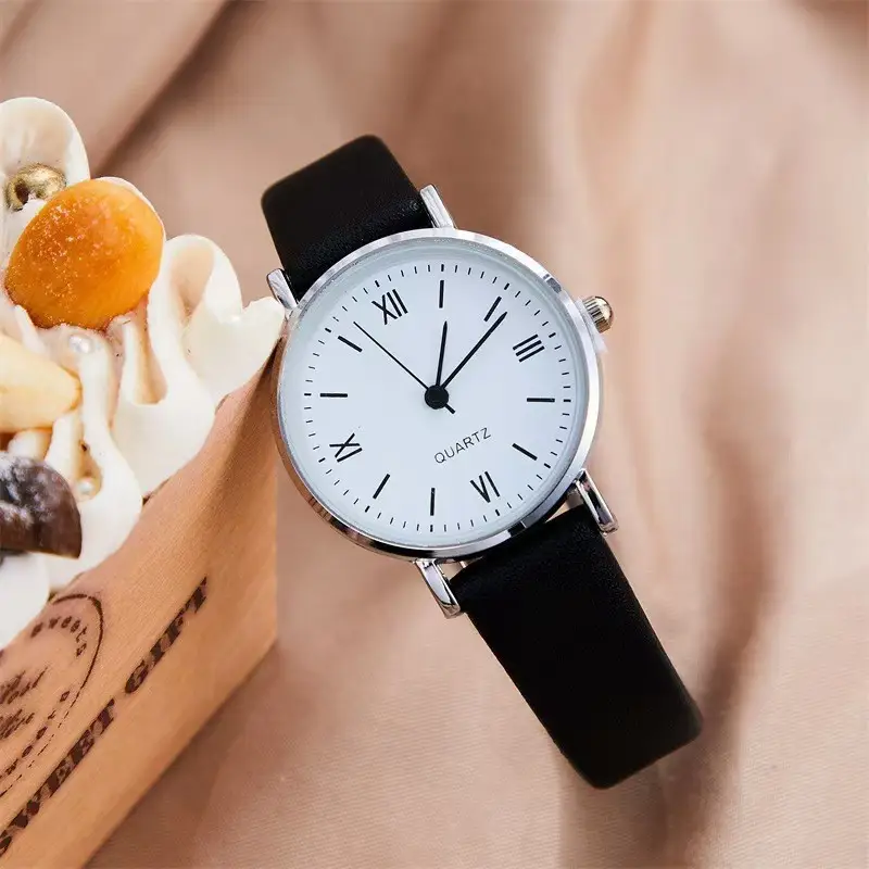 White Quartz Student Watch for Men Women - Image 2