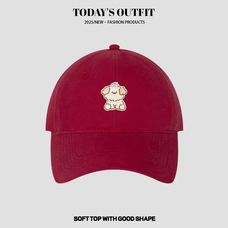 Cartoon Puppy Heat Transfer Baseball Cap Grey - Image 2