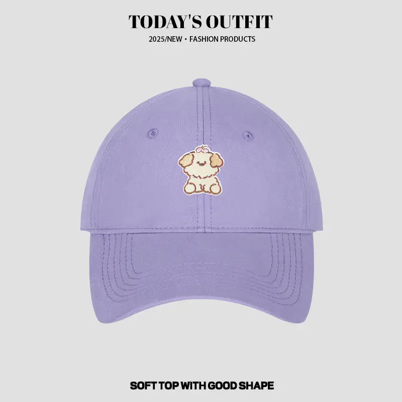 Cartoon Puppy Heat Transfer Baseball Cap Grey - Image 3