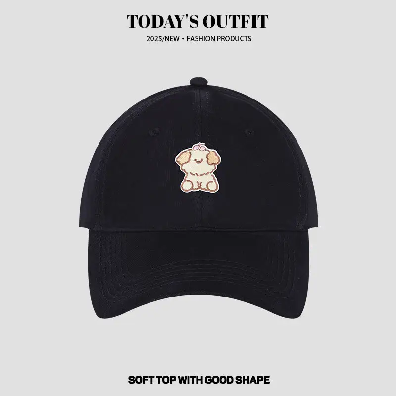 Cartoon Puppy Heat Transfer Baseball Cap Grey - Image 4