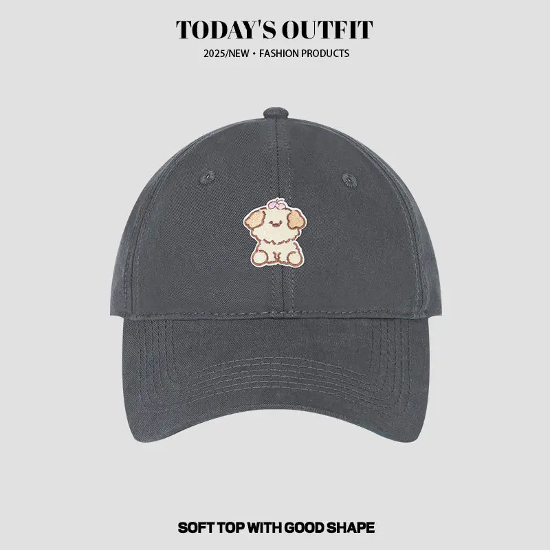 Cartoon Puppy Heat Transfer Baseball Cap Grey - Image 6