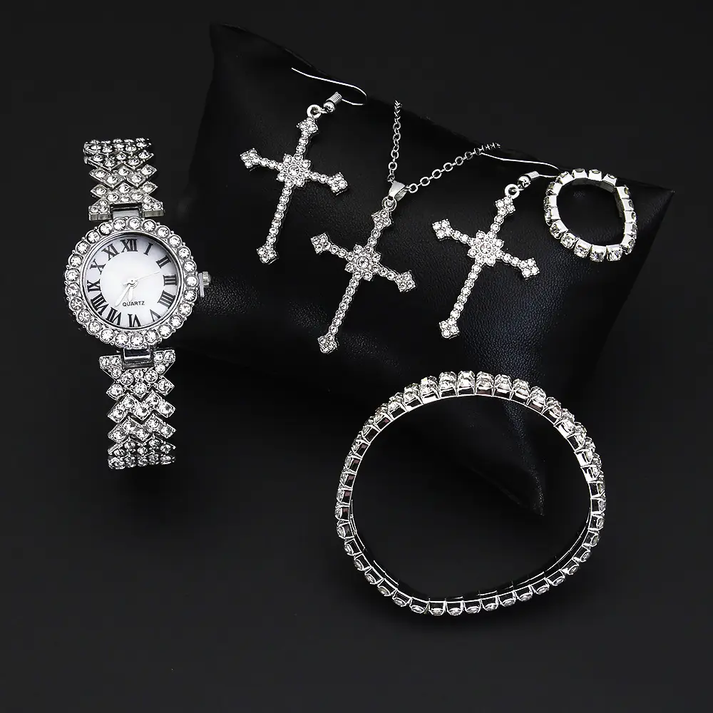 Women's Diamond Quartz Wristwatch Set for Women - Image 10