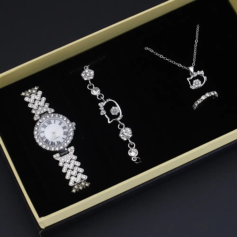 Women's Diamond Quartz Wristwatch Set for Women - Image 2