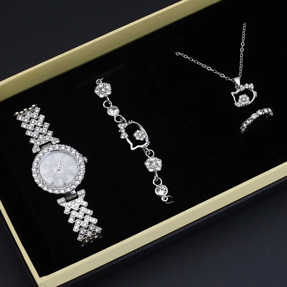 Women's Diamond Quartz Wristwatch Set for Women - Image 3