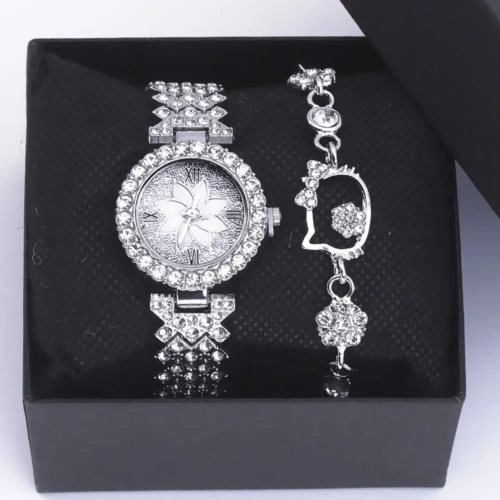 Women's Diamond Quartz Wristwatch Set for Women - Image 4