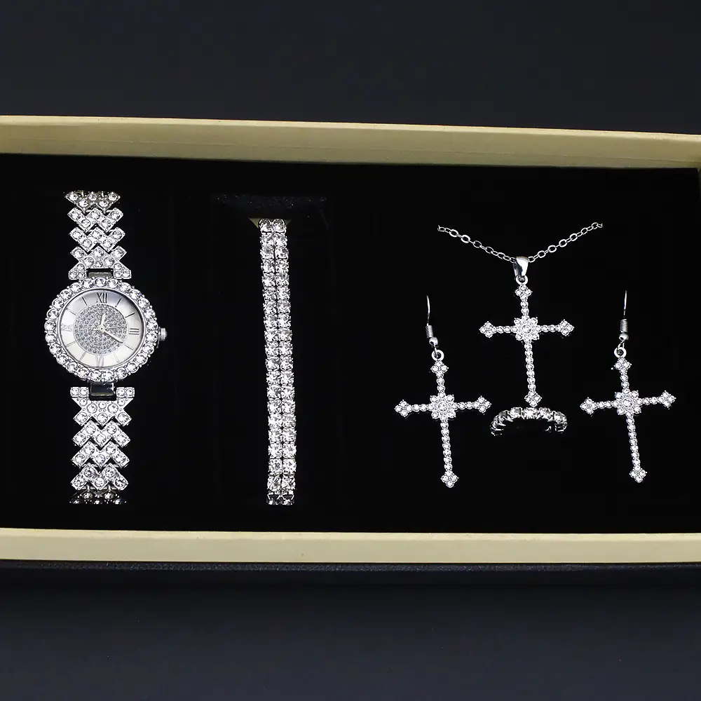 Women's Diamond Quartz Wristwatch Set for Women - Image 6