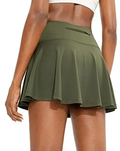 Women's Blue Pleated Belly Controlling Skirt - Image 6