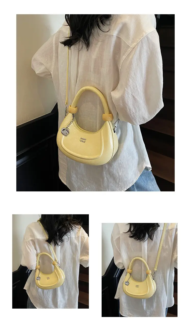 2025 Summer Retro Crescent Shoulder Bag Light Blue — feature 17