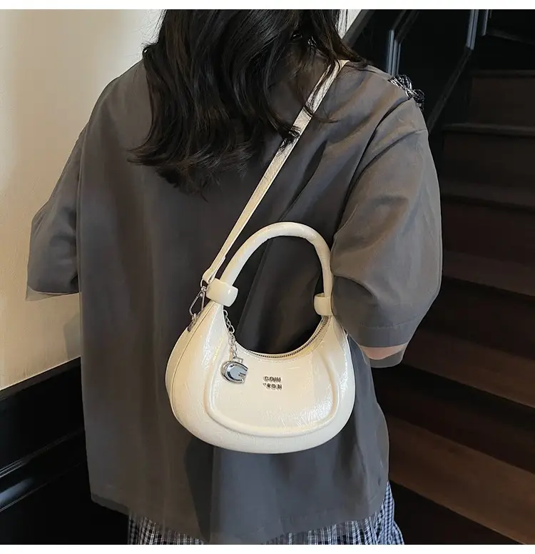 2025 Summer Retro Crescent Shoulder Bag Light Blue — feature 27