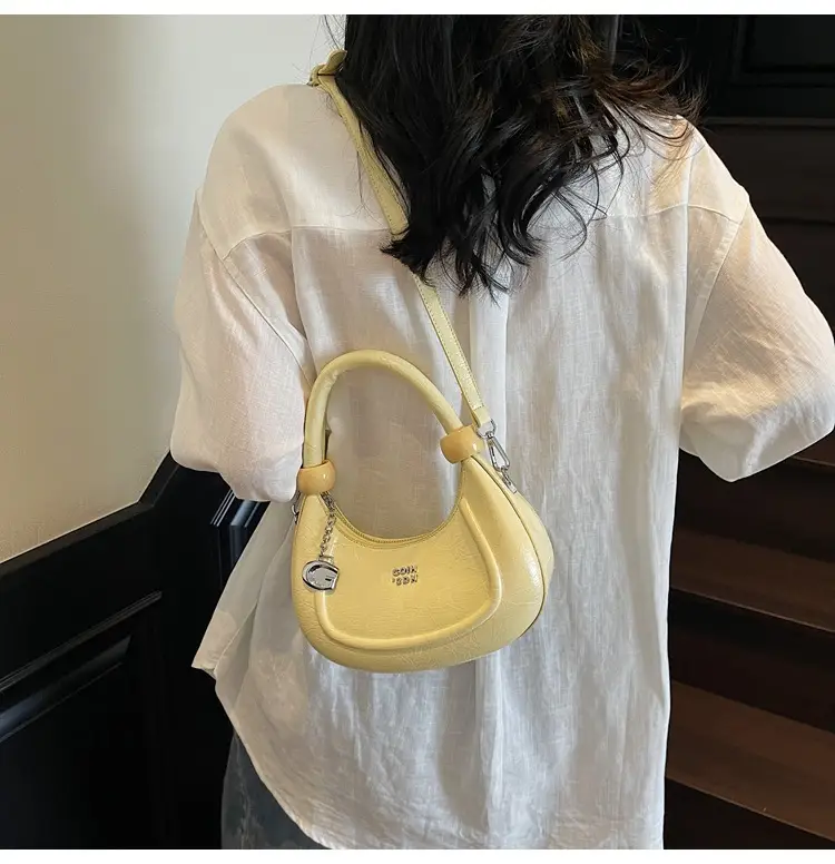 2025 Summer Retro Crescent Shoulder Bag Light Blue — feature 29