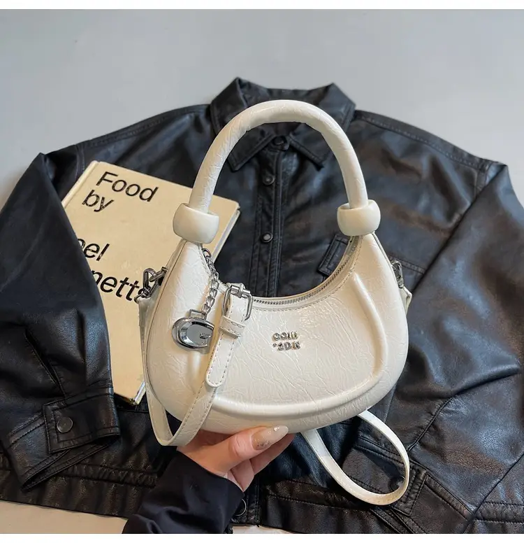 2025 Summer Retro Crescent Shoulder Bag Light Blue — feature 31