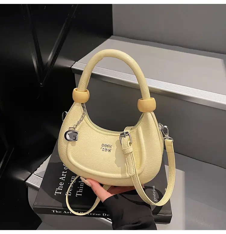 2025 Summer Retro Crescent Shoulder Bag Light Blue — feature 32
