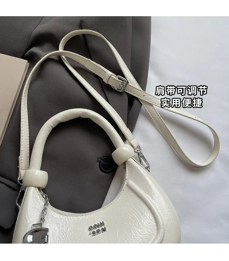 2025 Summer Retro Crescent Shoulder Bag Light Blue — feature 5