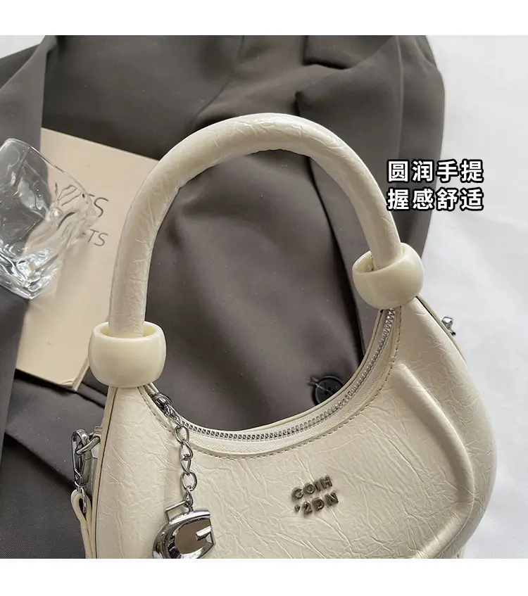 2025 Summer Retro Crescent Shoulder Bag Light Blue — feature 7