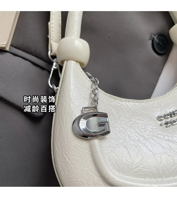 2025 Summer Retro Crescent Shoulder Bag Light Blue — feature 9