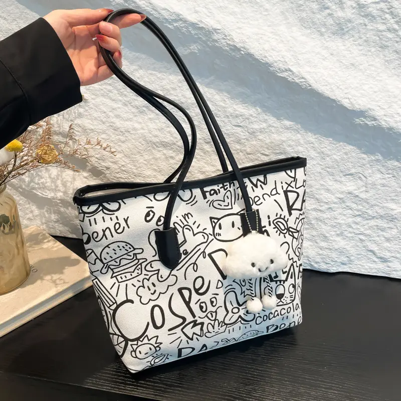 Women's Graffiti Canvas Shoulder Bags 2024 New - Image 8