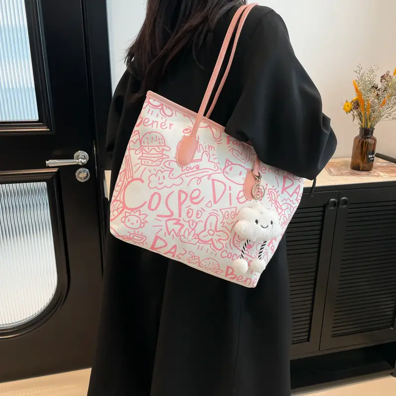 Women's Graffiti Canvas Shoulder Bags 2024 New - Image 9