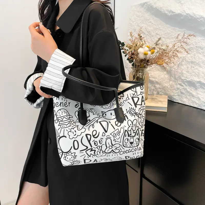Women's Graffiti Canvas Shoulder Bags 2024 New - Image 10