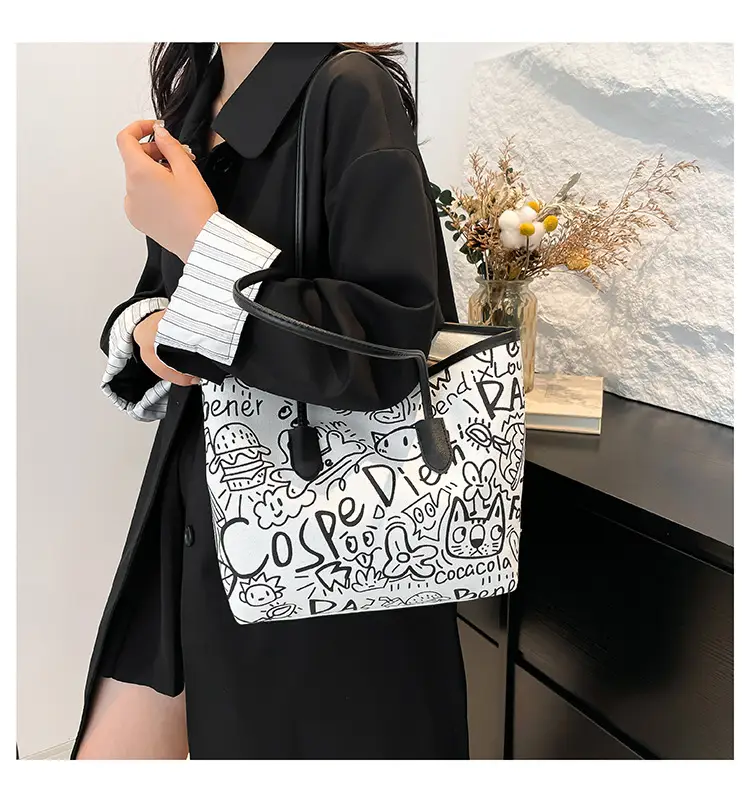 Women's Graffiti Canvas Shoulder Bags 2024 New — feature 17
