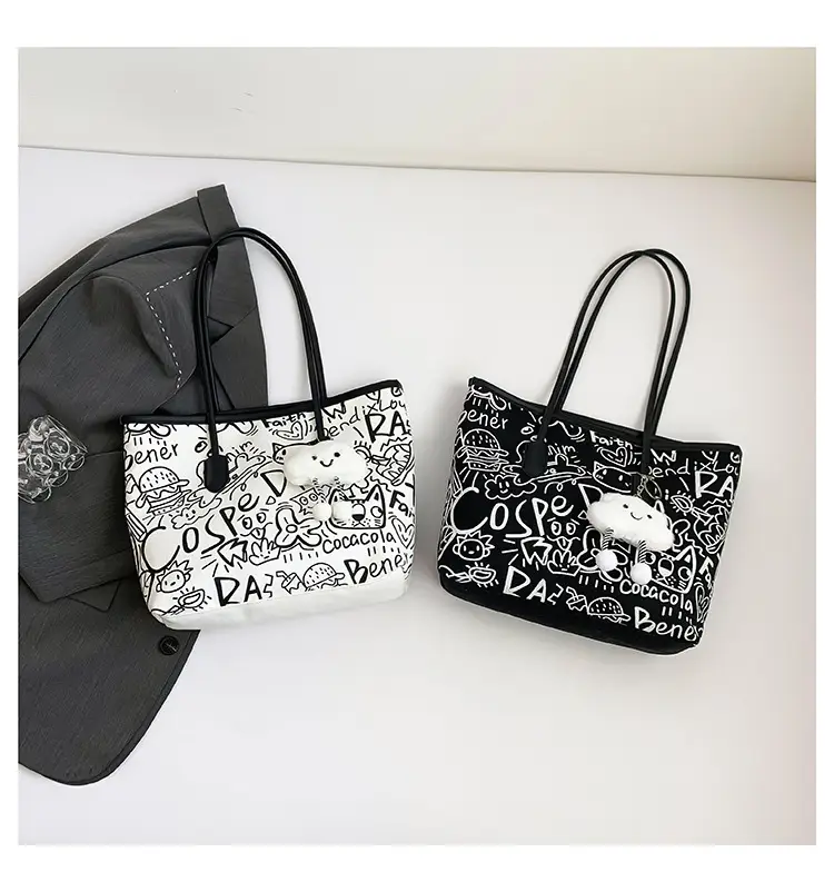 Women's Graffiti Canvas Shoulder Bags 2024 New — feature 25