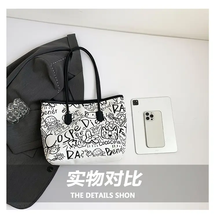 Women's Graffiti Canvas Shoulder Bags 2024 New — feature 6