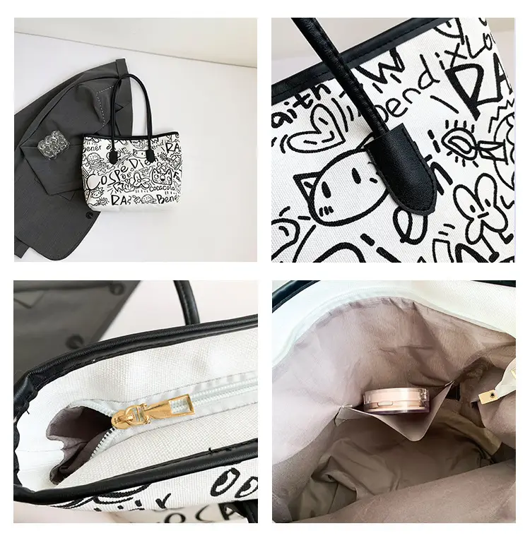 Women's Graffiti Canvas Shoulder Bags 2024 New — feature 9