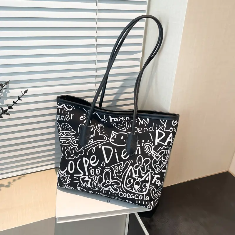 Women's Graffiti Canvas Shoulder Bags 2024 New - Image 4