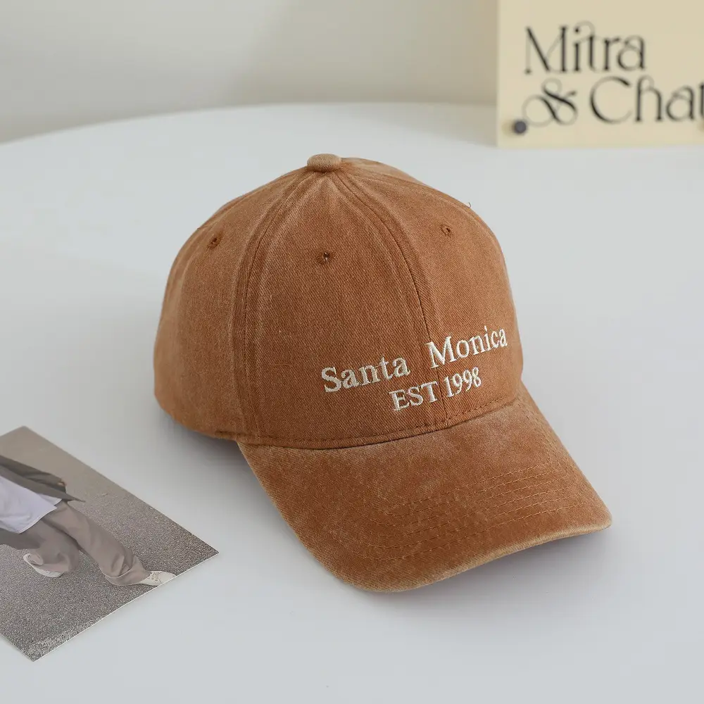Santa Monica Embroidered Women's Maroon Cap — feature 1