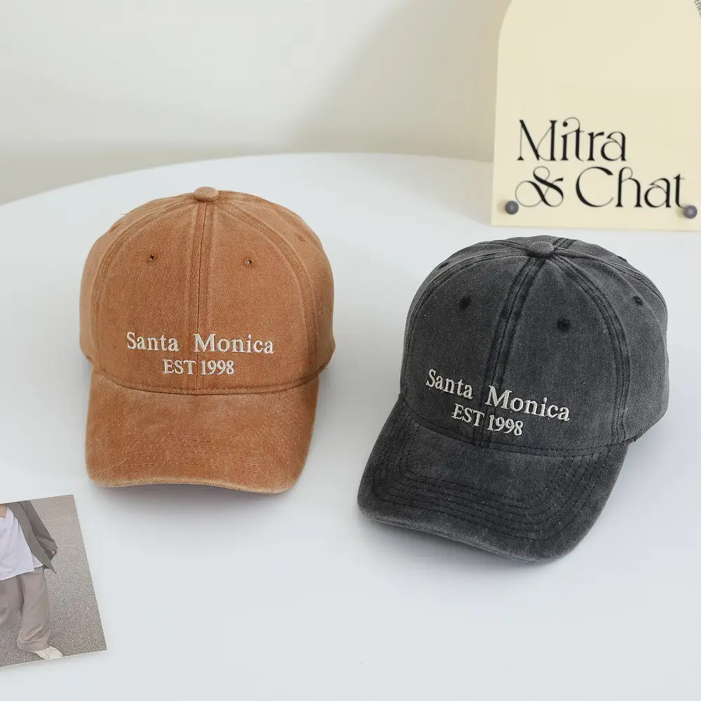 Santa Monica Embroidered Women's Maroon Cap — feature 10