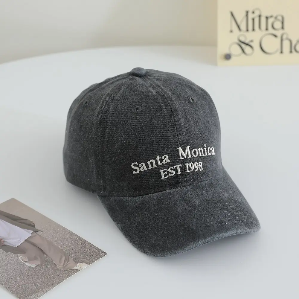 Santa Monica Embroidered Women's Maroon Cap — feature 3
