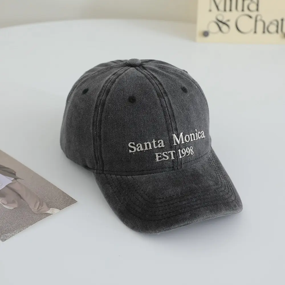 Santa Monica Embroidered Women's Maroon Cap — feature 6