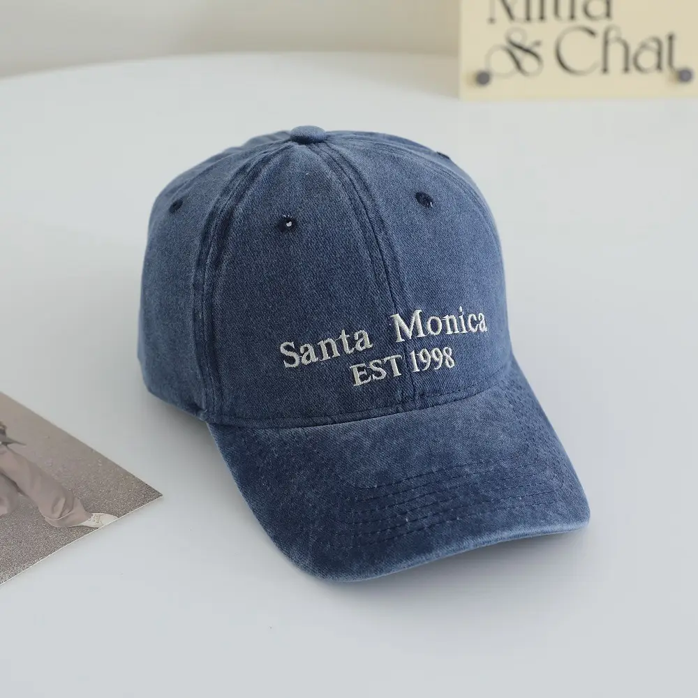 Santa Monica Embroidered Women's Maroon Cap - Image 4