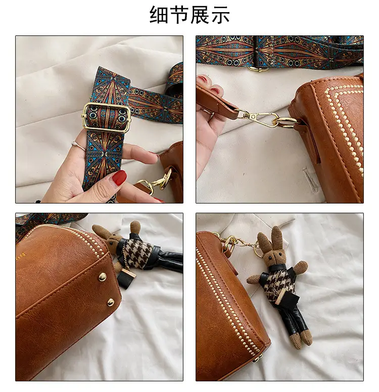 Women's Retro Brown Shoulder Crossbody Bag — feature 8