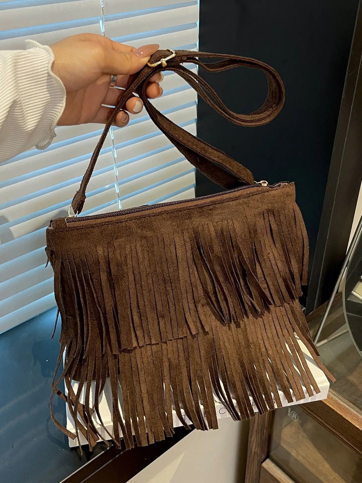 Red Tassel Crossbody Bag for Women - Image 7