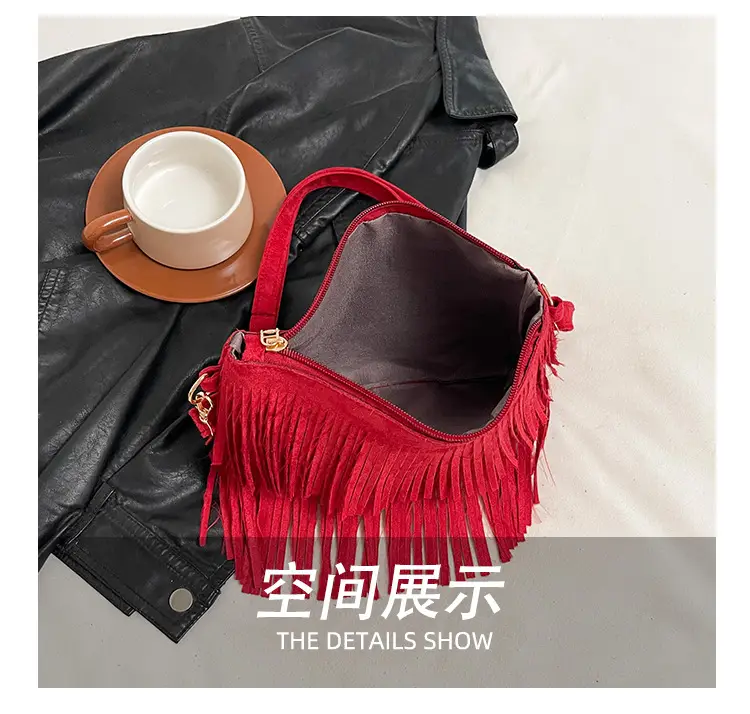Red Tassel Crossbody Bag for Women — feature 10