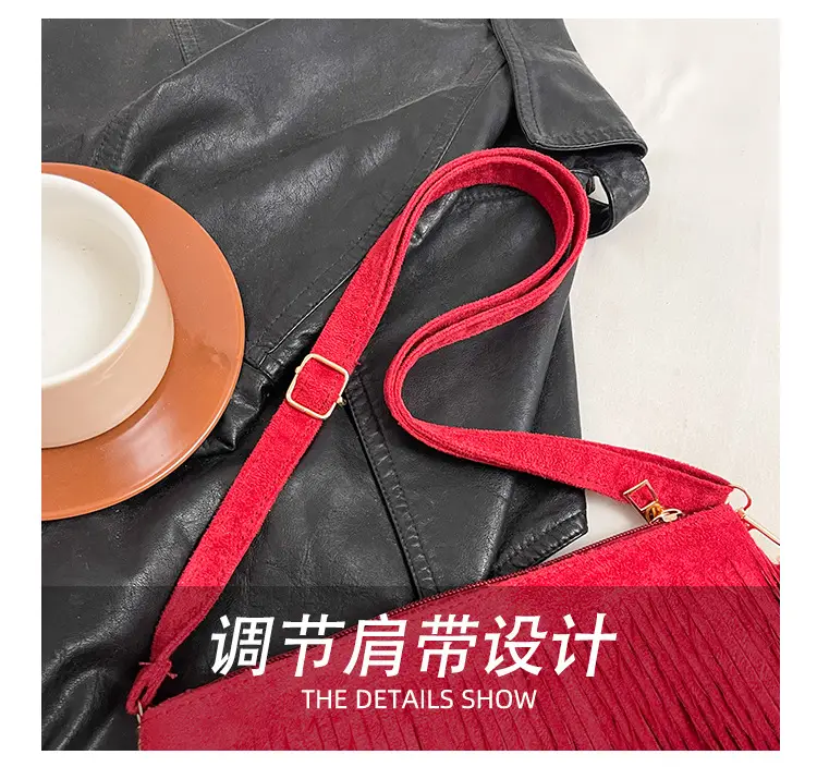 Red Tassel Crossbody Bag for Women — feature 9