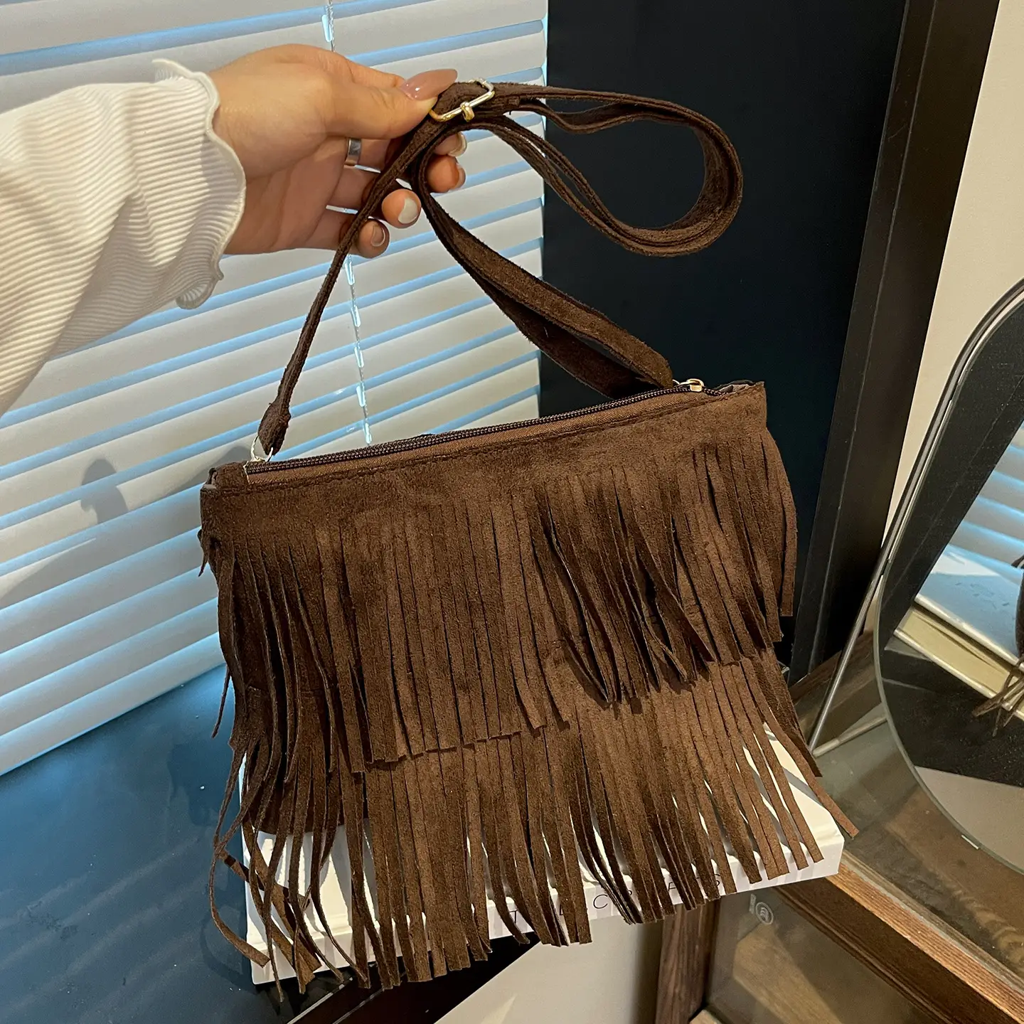 Red Tassel Crossbody Bag for Women - Image 2