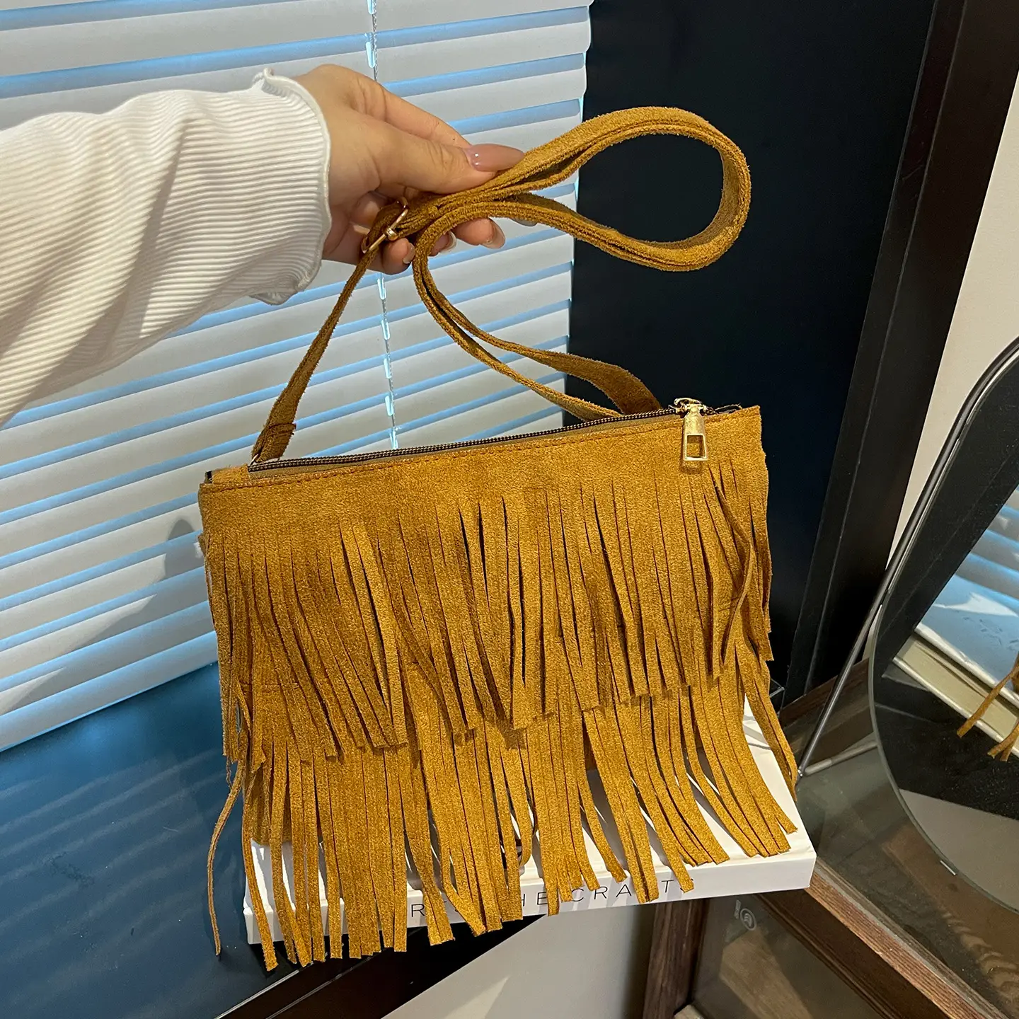 Red Tassel Crossbody Bag for Women - Image 3