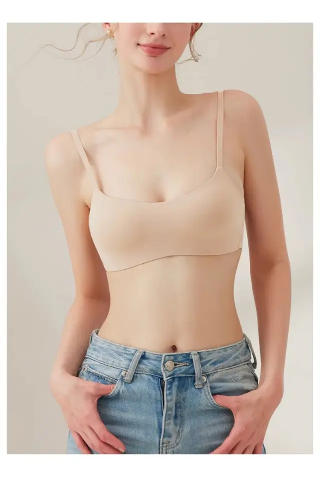 Liquid Foundation Intimates for Women, Invisible, Traceless, Small Breasts, No Empty Push-Up, Flat Chest, Low-Cut Bra, Half Cup, Thin Summer Breathable — feature 17