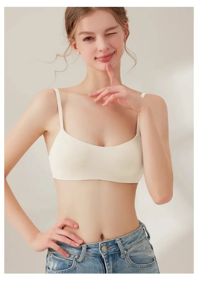 Liquid Foundation Intimates for Women, Invisible, Traceless, Small Breasts, No Empty Push-Up, Flat Chest, Low-Cut Bra, Half Cup, Thin Summer Breathable — feature 20