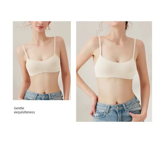Liquid Foundation Intimates for Women, Invisible, Traceless, Small Breasts, No Empty Push-Up, Flat Chest, Low-Cut Bra, Half Cup, Thin Summer Breathable — feature 21