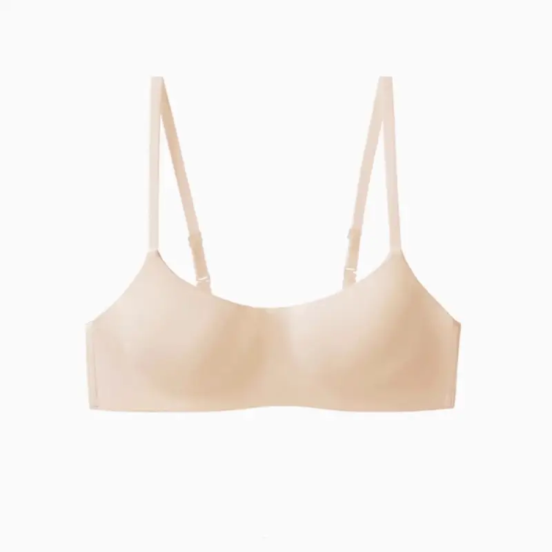 Liquid Foundation Intimates for Women, Invisible, Traceless, Small Breasts, No Empty Push-Up, Flat Chest, Low-Cut Bra, Half Cup, Thin Summer Breathable